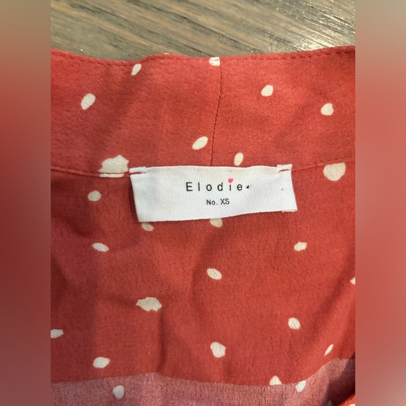 Elodie coral polka dot blouse top women’s size XS nwot - Picture 3 of 5